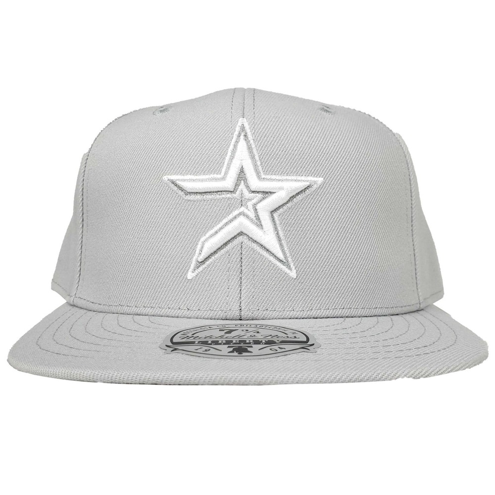 Houston Astros Mitchell & Ness MLB Fitted 7‎ 3/4 Liberty Fit Hat Cap Gray NWT